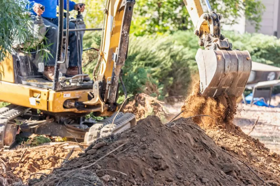 Image of a excavator in action